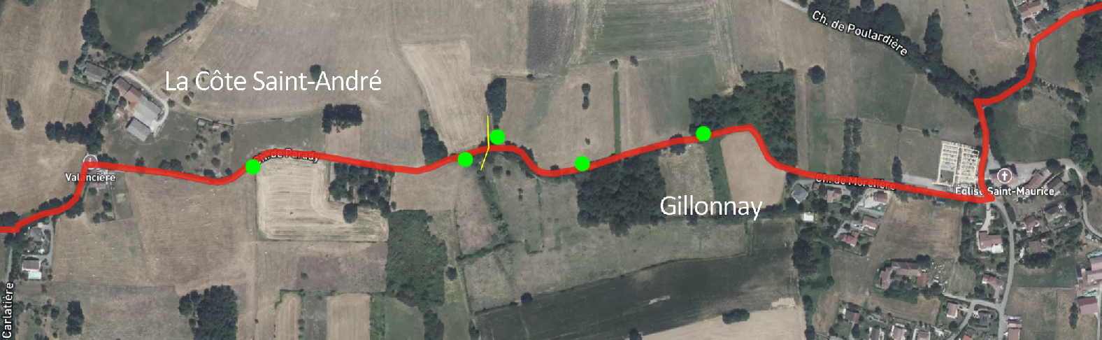 Carte du parcours Via Parady